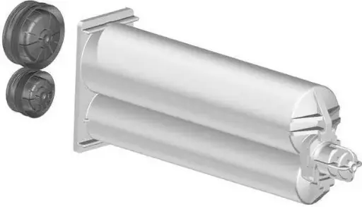 [49-05004.ML042] 2K‑Kartusche A‑System 42 ml 4 : 1 – selbstentlüftend, PP weiss, EPDM‑O‑Ring